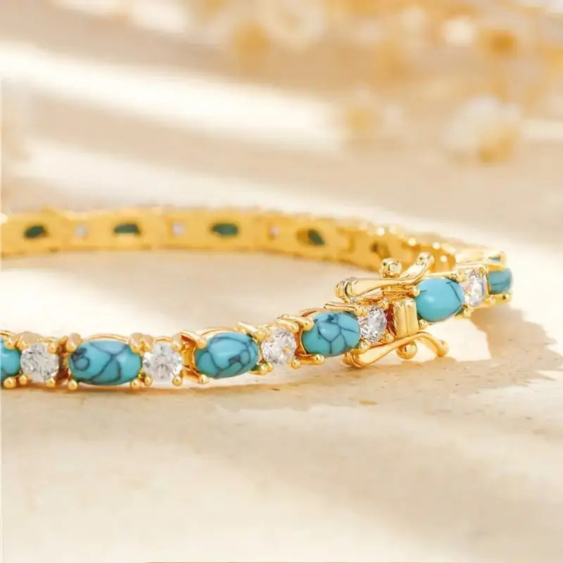 Pulseira de Pedra Turquesa Natural
