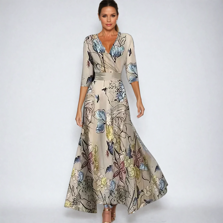 Emily | Vestido Floral Estiloso com Laço