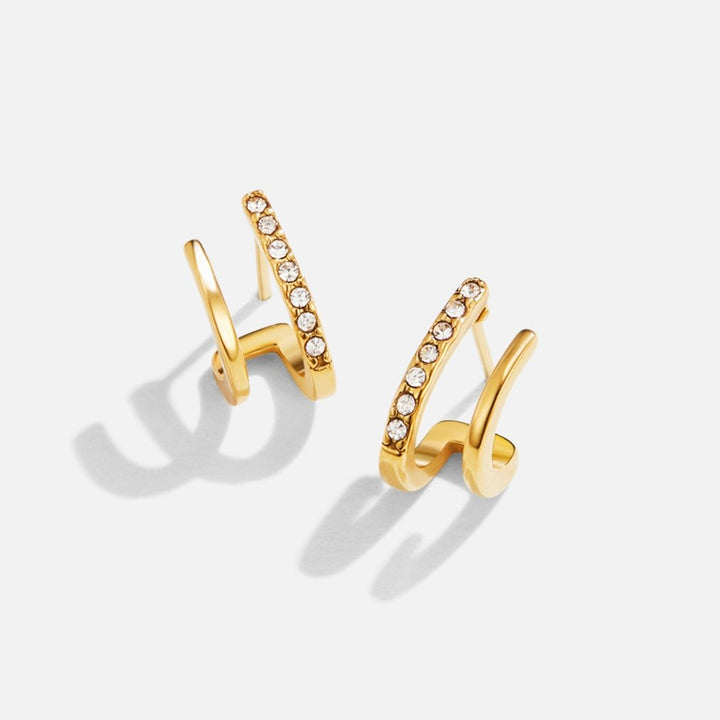 Brincos de Garra em Ouro 18K com Cristal
