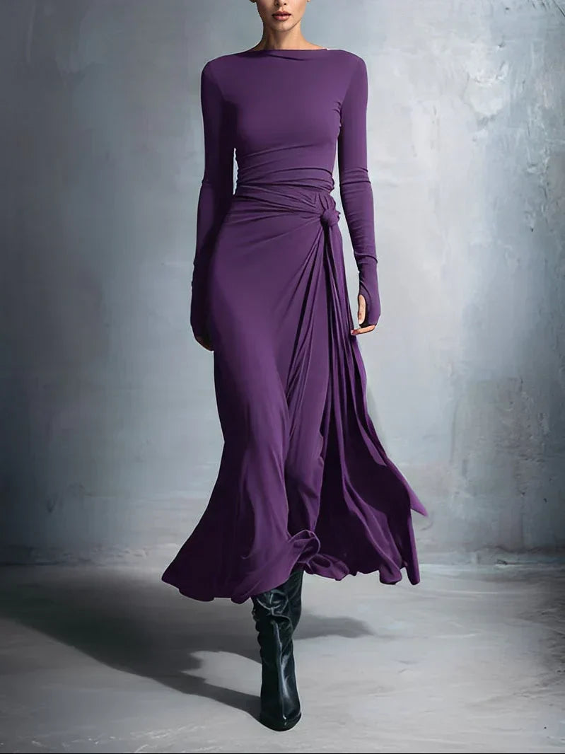 Naiara ❘ Vestido maxi com nó lateral