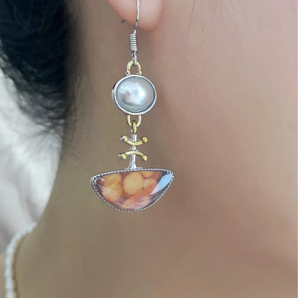 Elodi - Laranja Retro Earrings