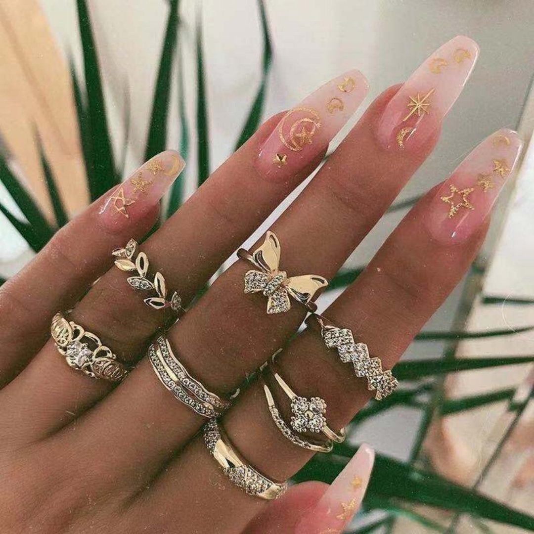 Conjunto Exclusivo de 8 a 12 Anéis Premium