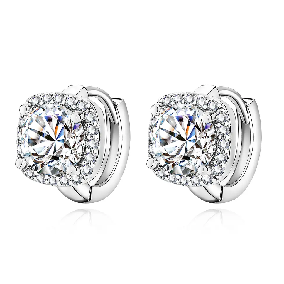 Brinco Nadine| Ouro Branco 18K