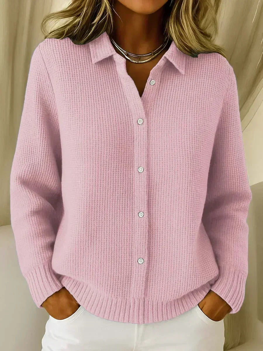 Camille™ | Cardigan de Malha Texturizada com Botões