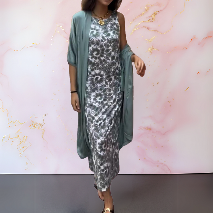 Melanie™ | Vestido Elegante com Cardigã