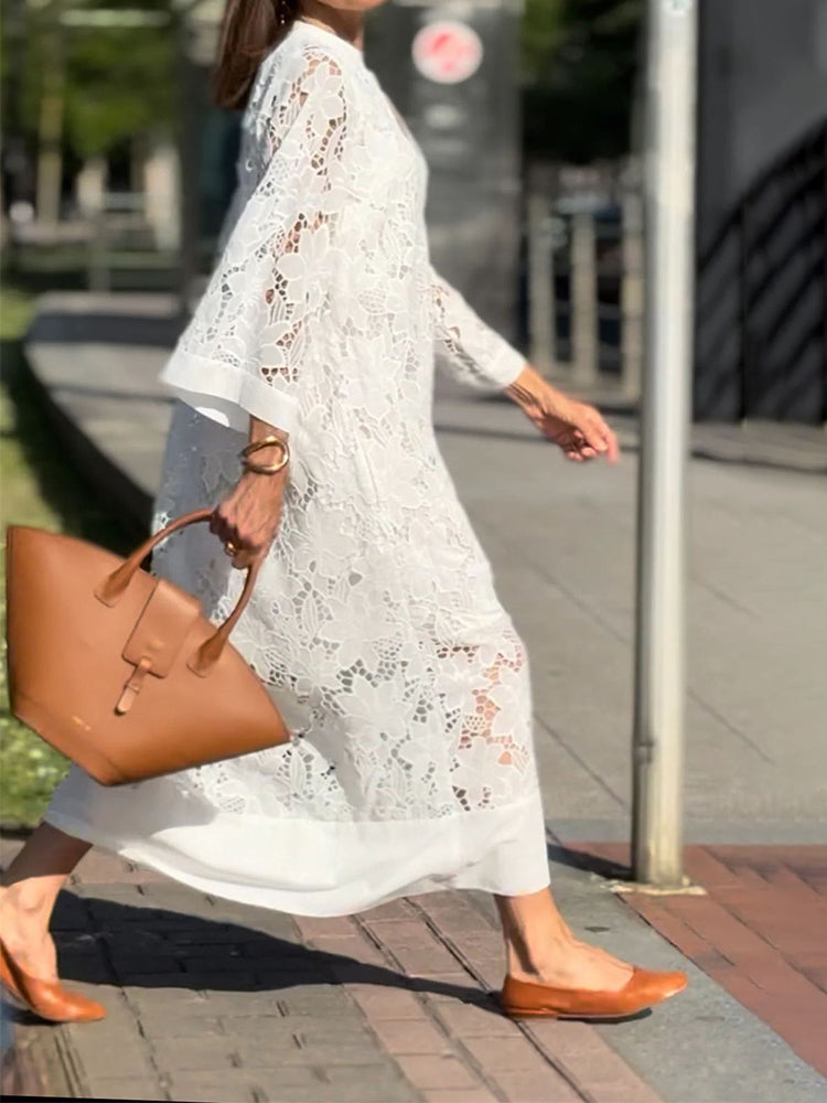 Nerisse - Vestido de Renda Confortável