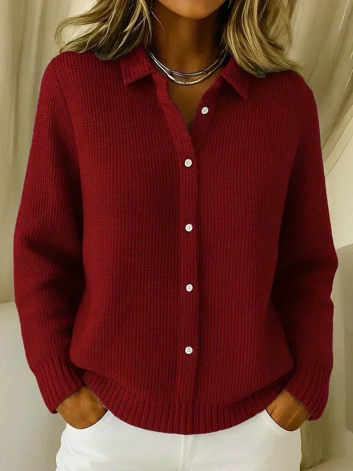 Camille™ | Cardigan de Malha Texturizada com Botões