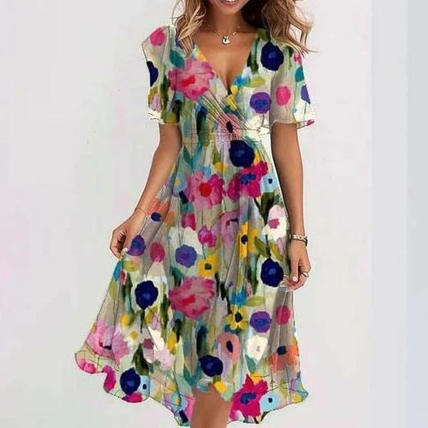 Lina™ | Vestido Estiloso com Mangas Curtas