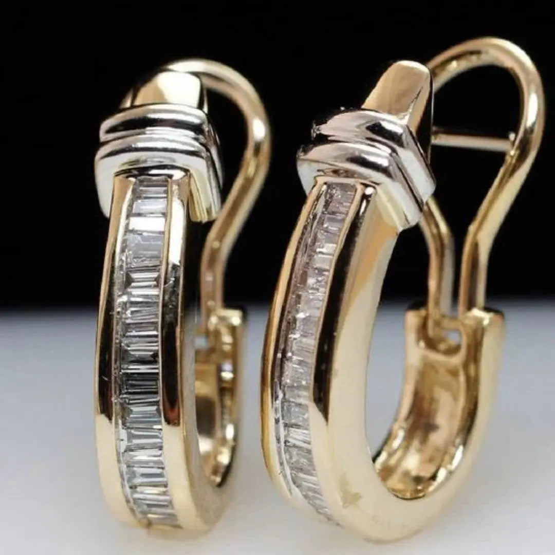 Brincos Vintage em Ouro com Diamantes