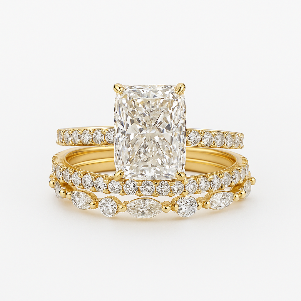 Conjunto de Anel de Casamento Jaily 3PC