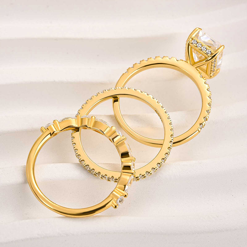 Conjunto de Anéis de Casamento Jaily 3PC