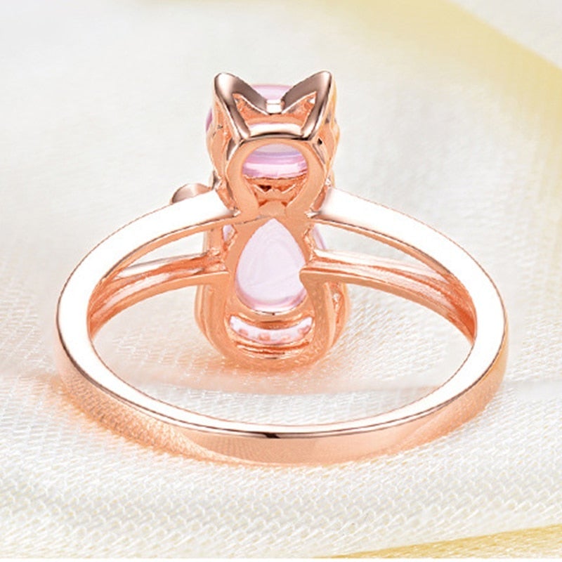 Anel de Gato em Ouro Rosa