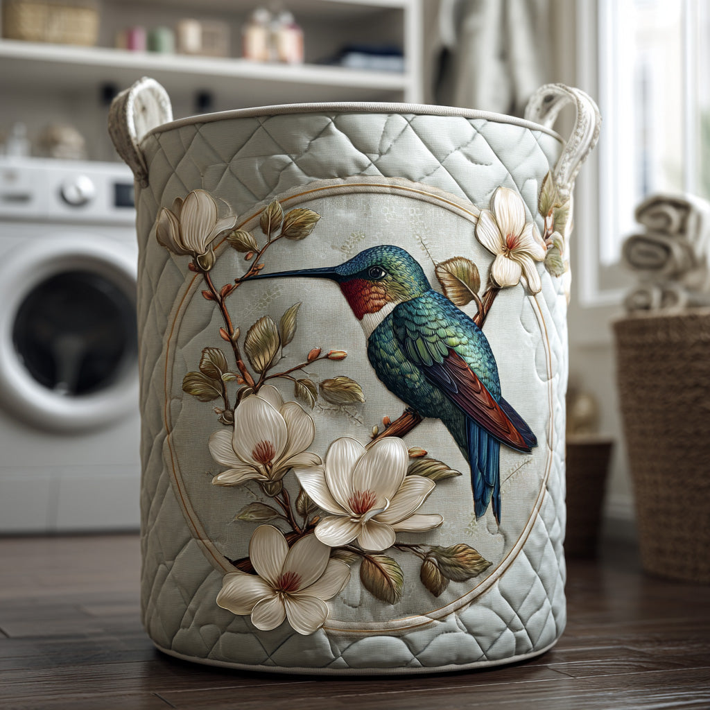 Cesta de Roupa de Renda Beija-flor