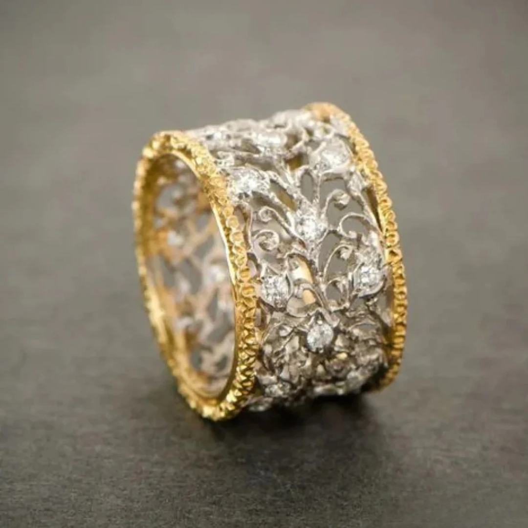 Anel Ivy Vintage com Zircônia Lapidada