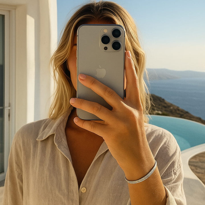 "BRACELETE EM PONTO DE PEIXE" SANTORINI