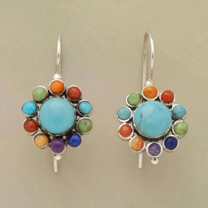 Brincos de Argola Turquesa com Cores Variadas