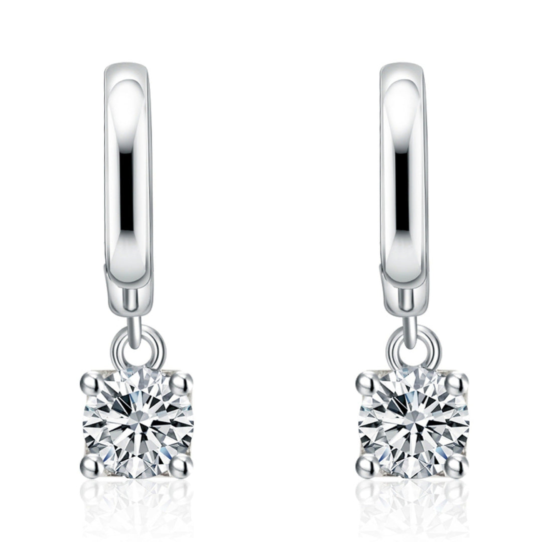 Brincos Aurora Quadrados | Ouro Branco 16k