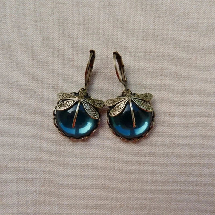 Brincos de Libélula em Ouro Antigo