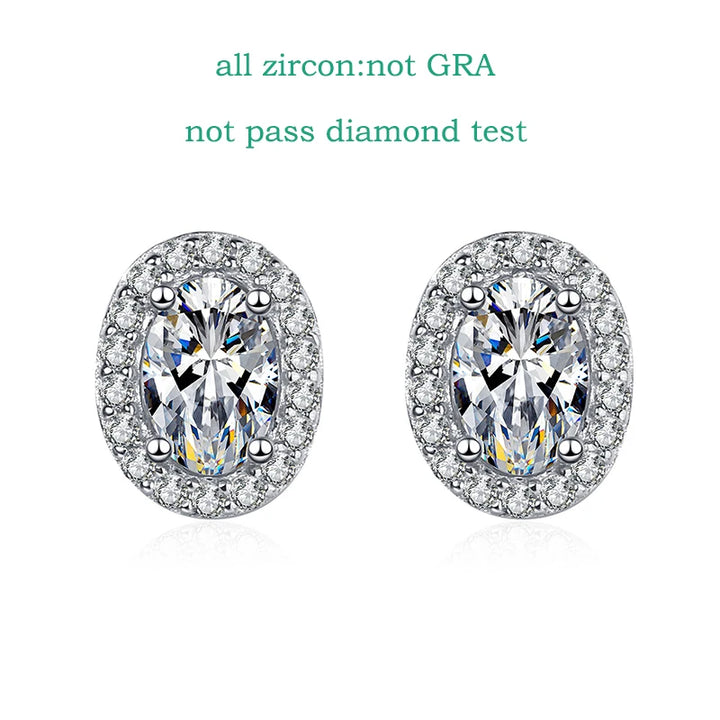 Smyoue 0.5CT 1CT 2CT 3CT GRA Certified Moissanite Stud Earrings for Women Bride Classic Wedding Jewelry 100% 925 Sterling Silver