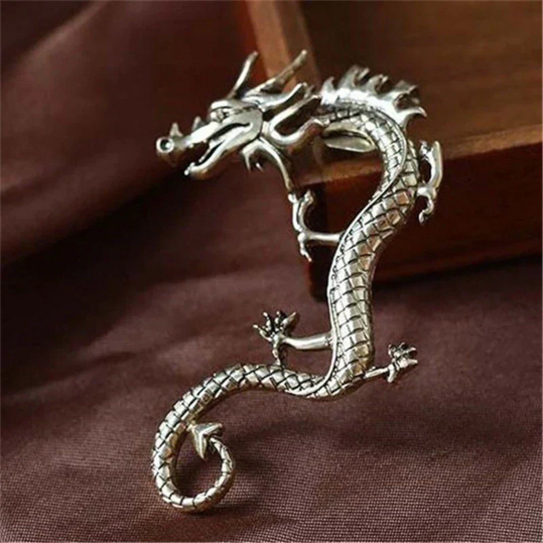 Brincos de Dragão Prateado