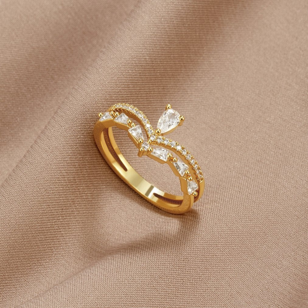 Anel Elegante Lilly com Cristais