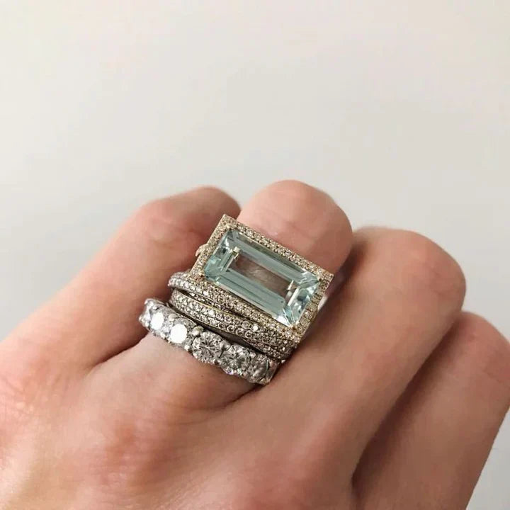 Anel Vintage Exclusivo de Prata e Turquesa