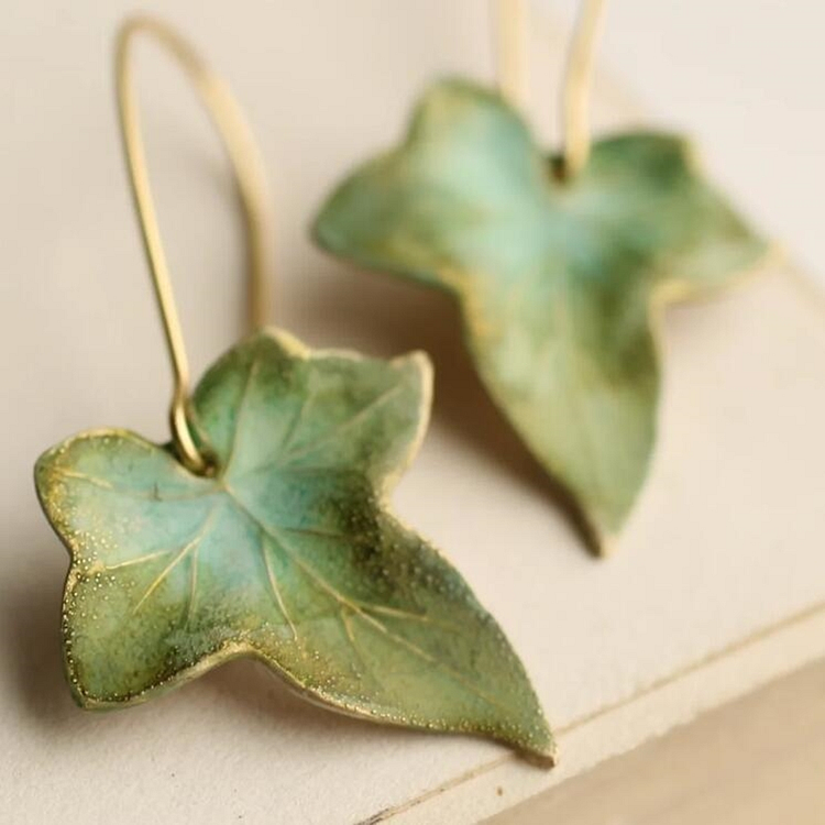 Brincos Vintage Folha Verde