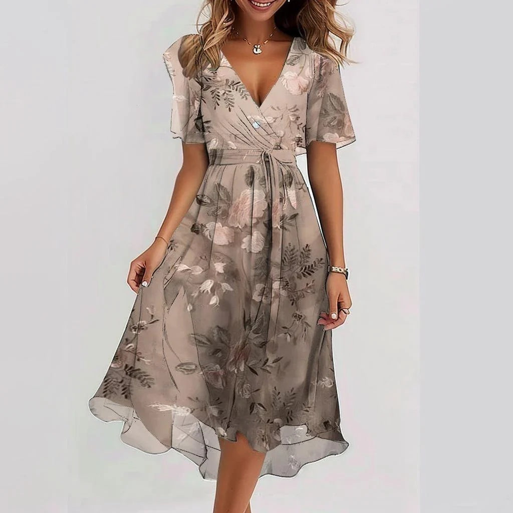 Lina™ | Vestido Estiloso com Mangas Curtas