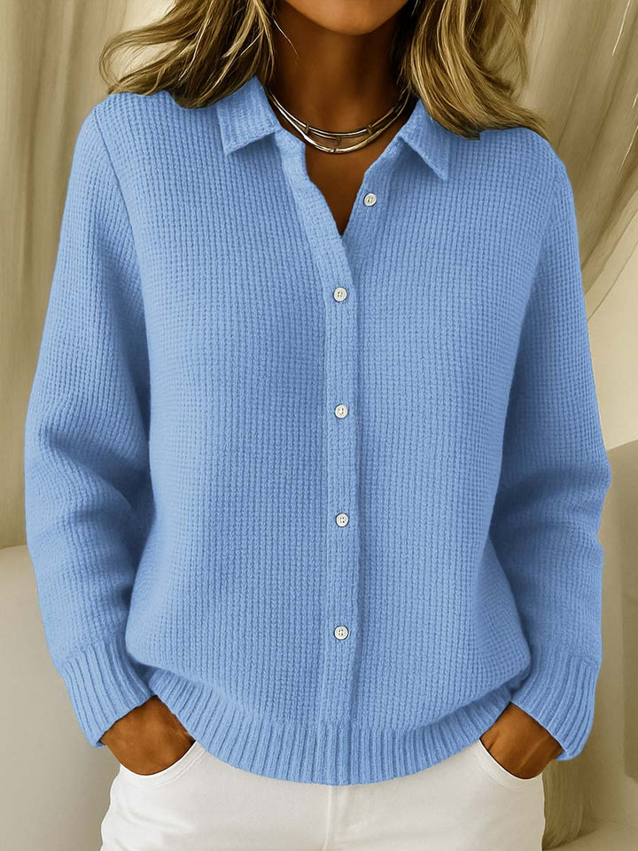 Camille™ | Cardigan de Malha Texturizada com Botões