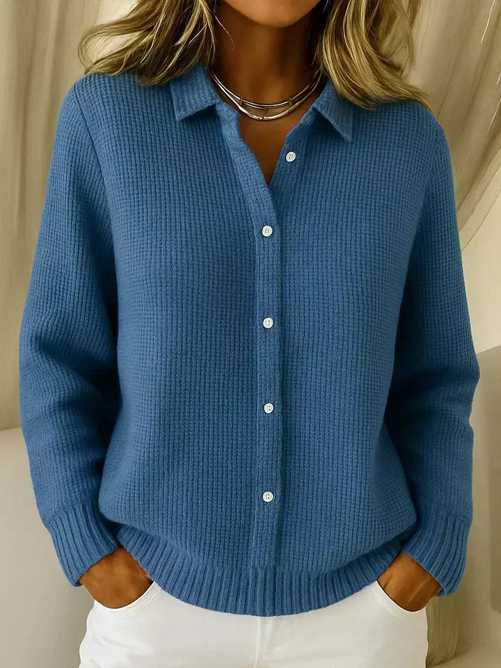 Camille™ | Cardigan de Malha Texturizada com Botões
