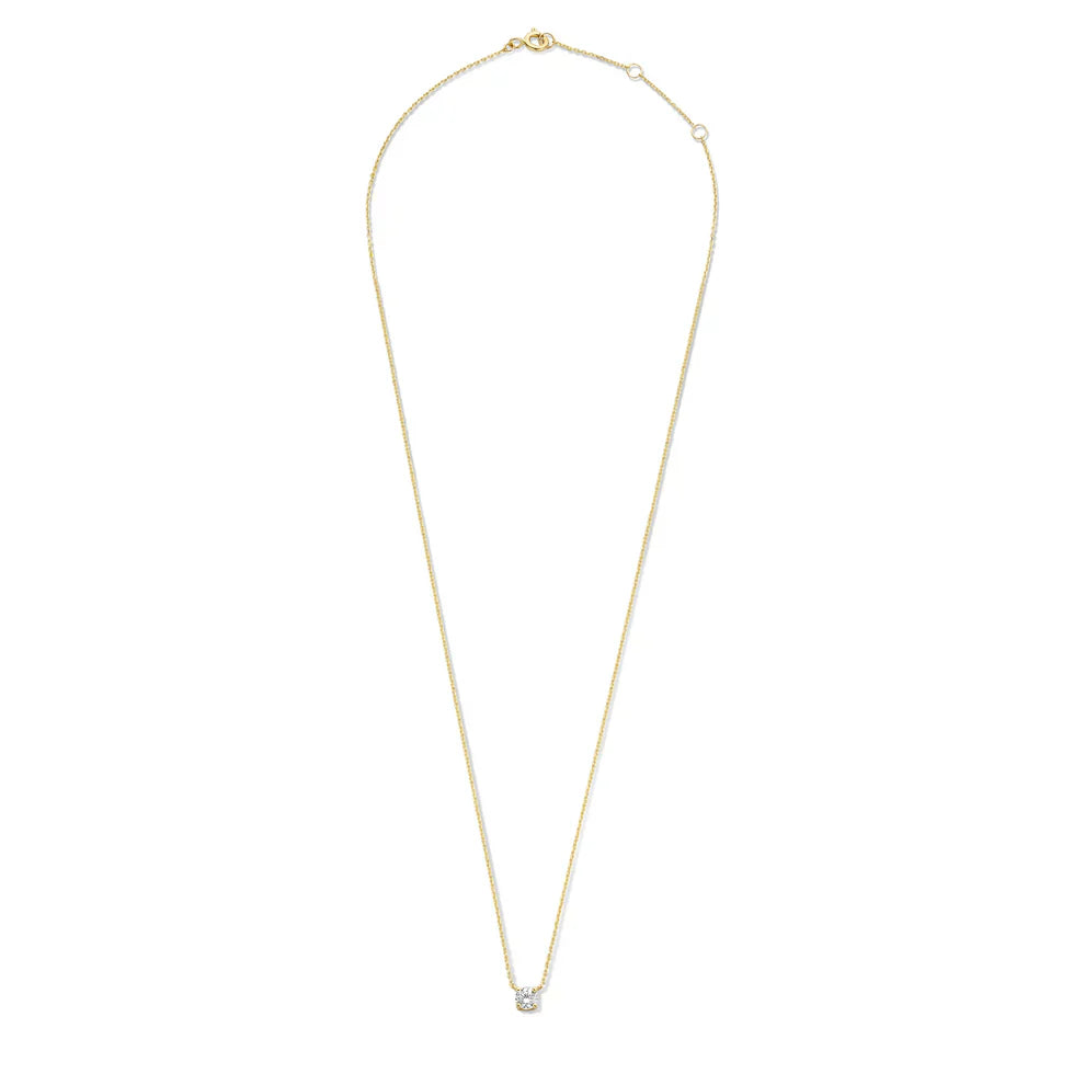 Colar Cléa com Pedra Moissanita | Dourado