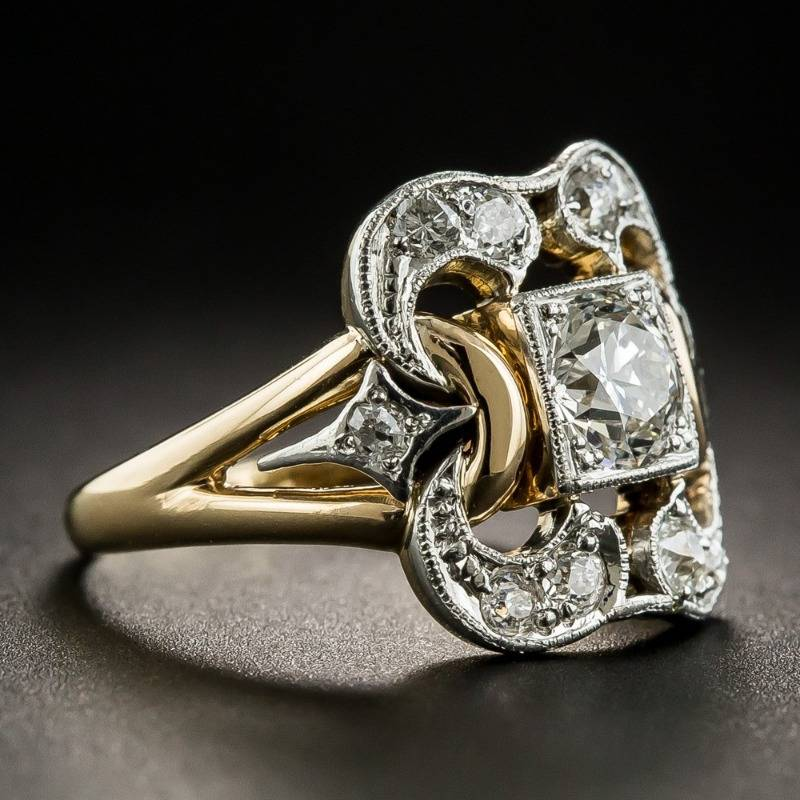 Anel de Ouro com Zircônia Vintage