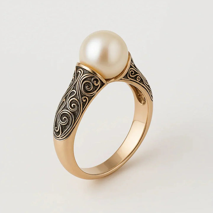 Anel Dourado Vintage com Pérola