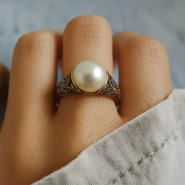 Anel Vintage com Pérola Elegante