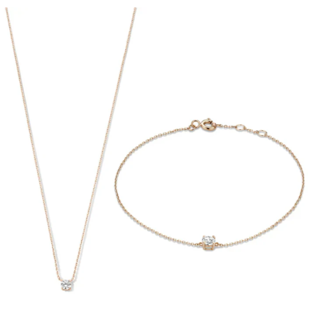 Conjunto Dourado Cléa com Cristal Moissanite