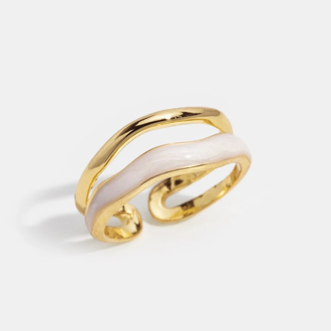Anel Dourado Sahara em Camadas