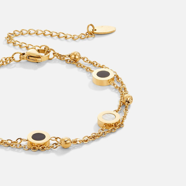 Pulseira de Onyx com Pedra Branca