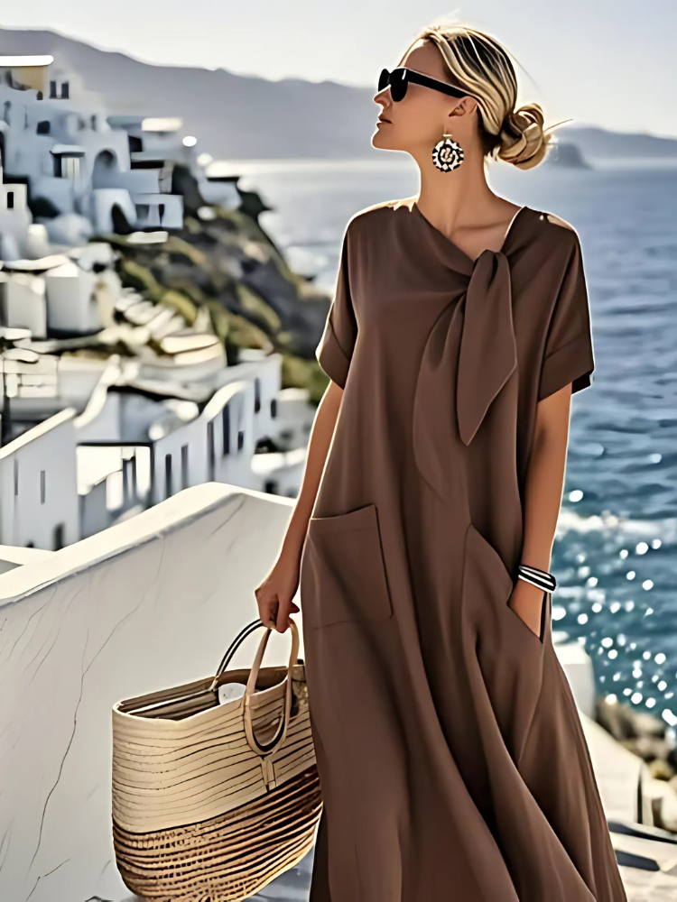 Janet | Vestido Maxi Solto Elegante de Verão com Bolsos
