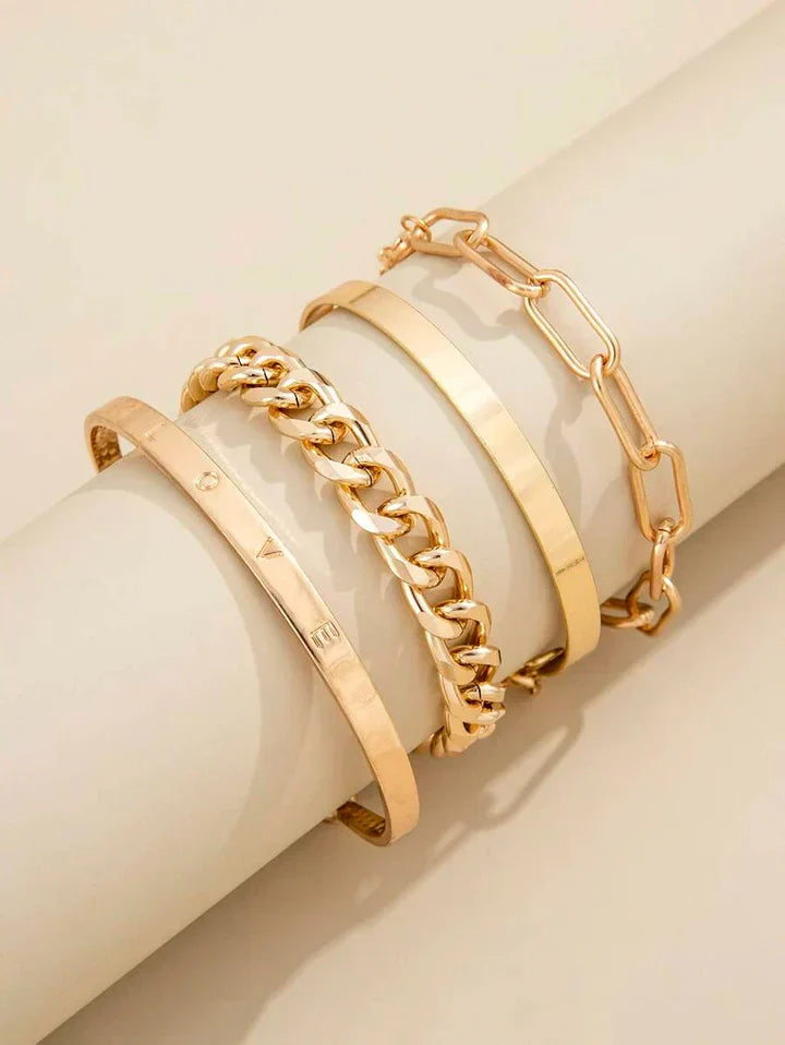 Conjunto de Pulseiras Elan Mercer | Dourado