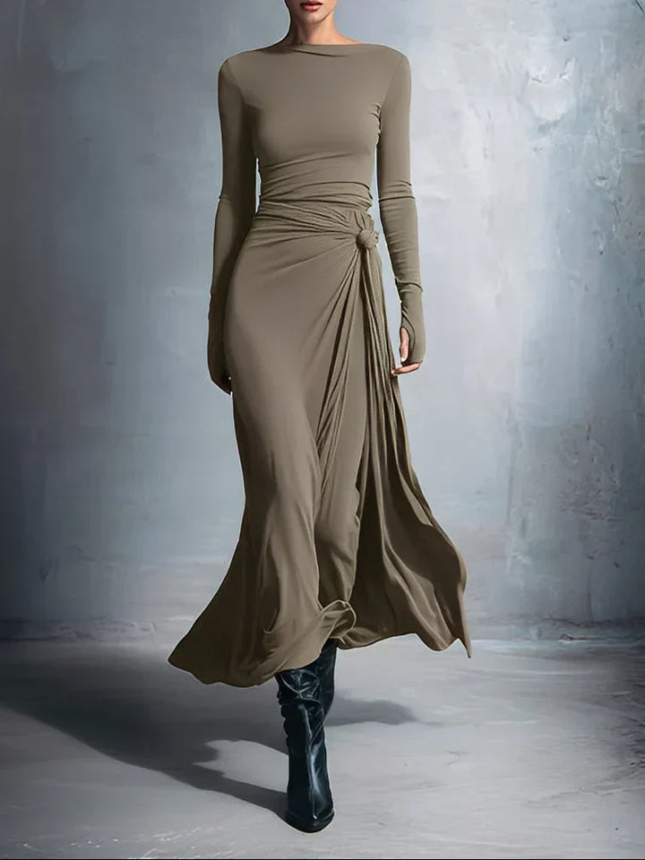 Naiara ❘ Vestido maxi com nó lateral